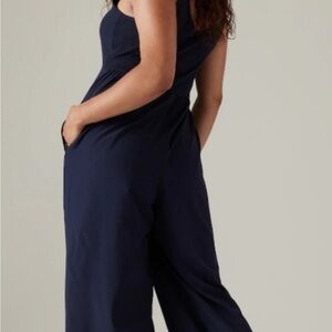 Athleta Navy Wide-Leg Jumpsuit